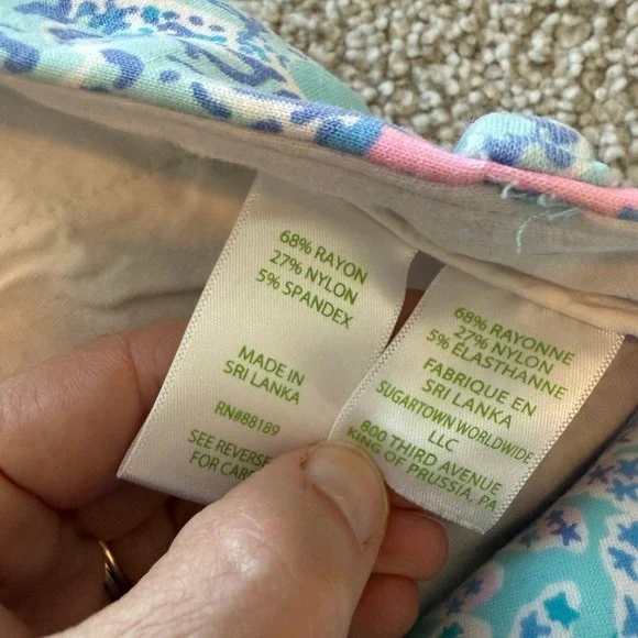 Lilly Pulitzer Callahan Knit Shorts Womens 10 Blue Pink Now You Sea Me Beach - Picture 8 of 11